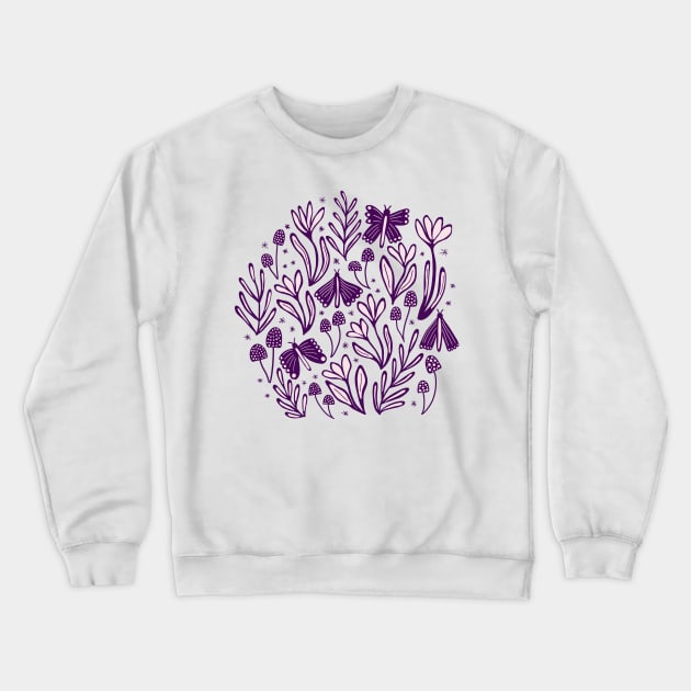 Enchanted woodland in purple Crewneck Sweatshirt by Natalisa